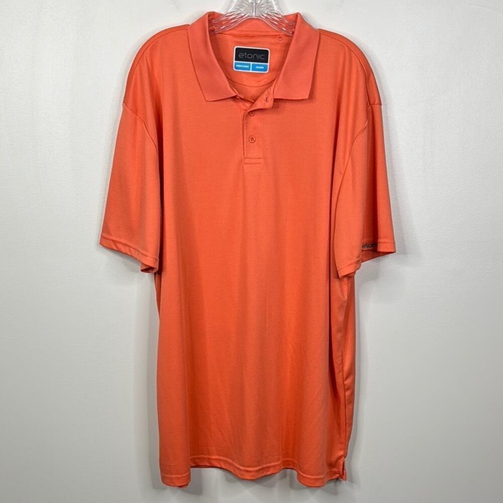 Etonic Men’s 3XL Orange Short Sleeve Golf Polo Shirt Performance Mesh Large